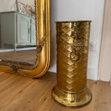 Vintage gold brass umbrella stand