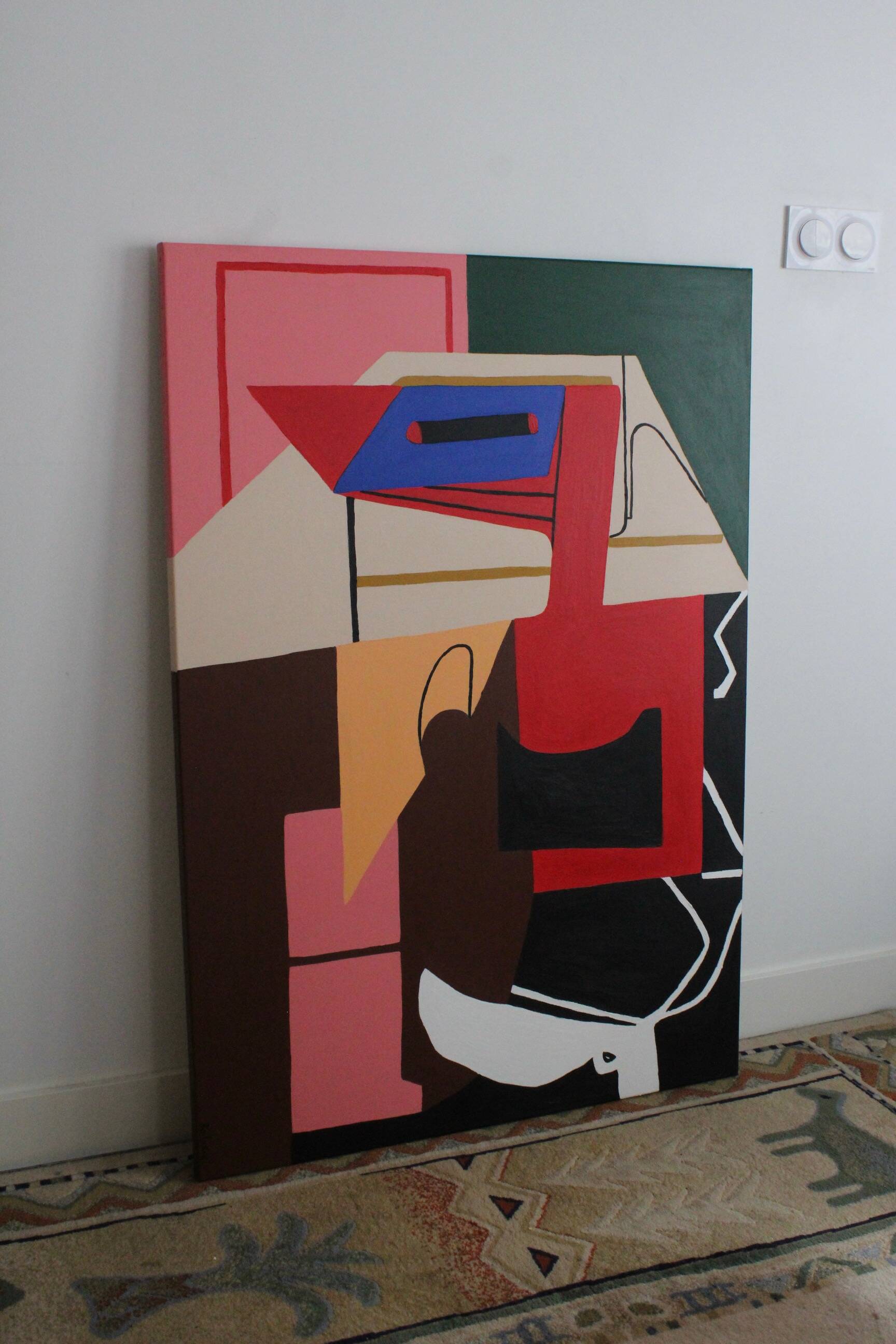 Original stretched canvas painting "chaos" 116x81