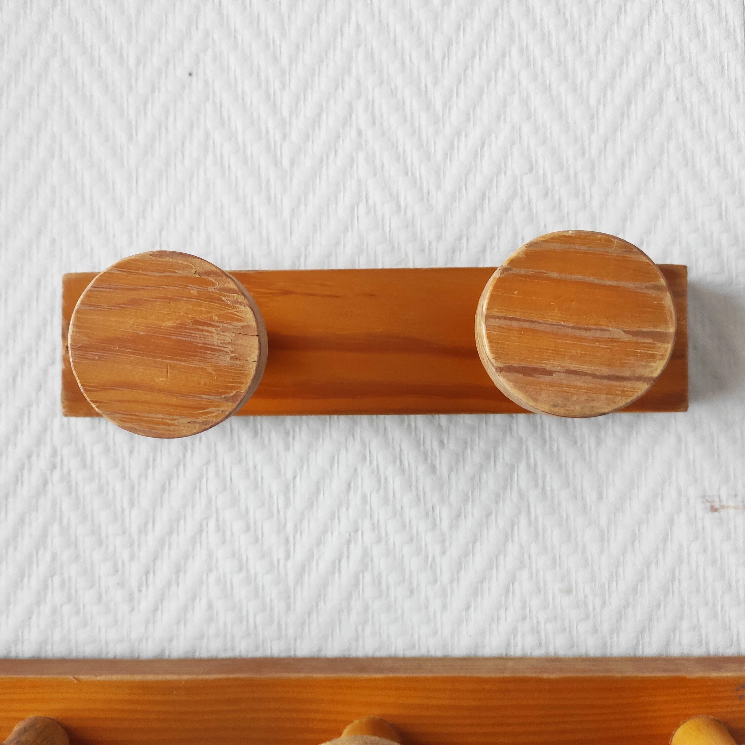 Vintage 70s pine coat hooks – Perriand Les Arcs style