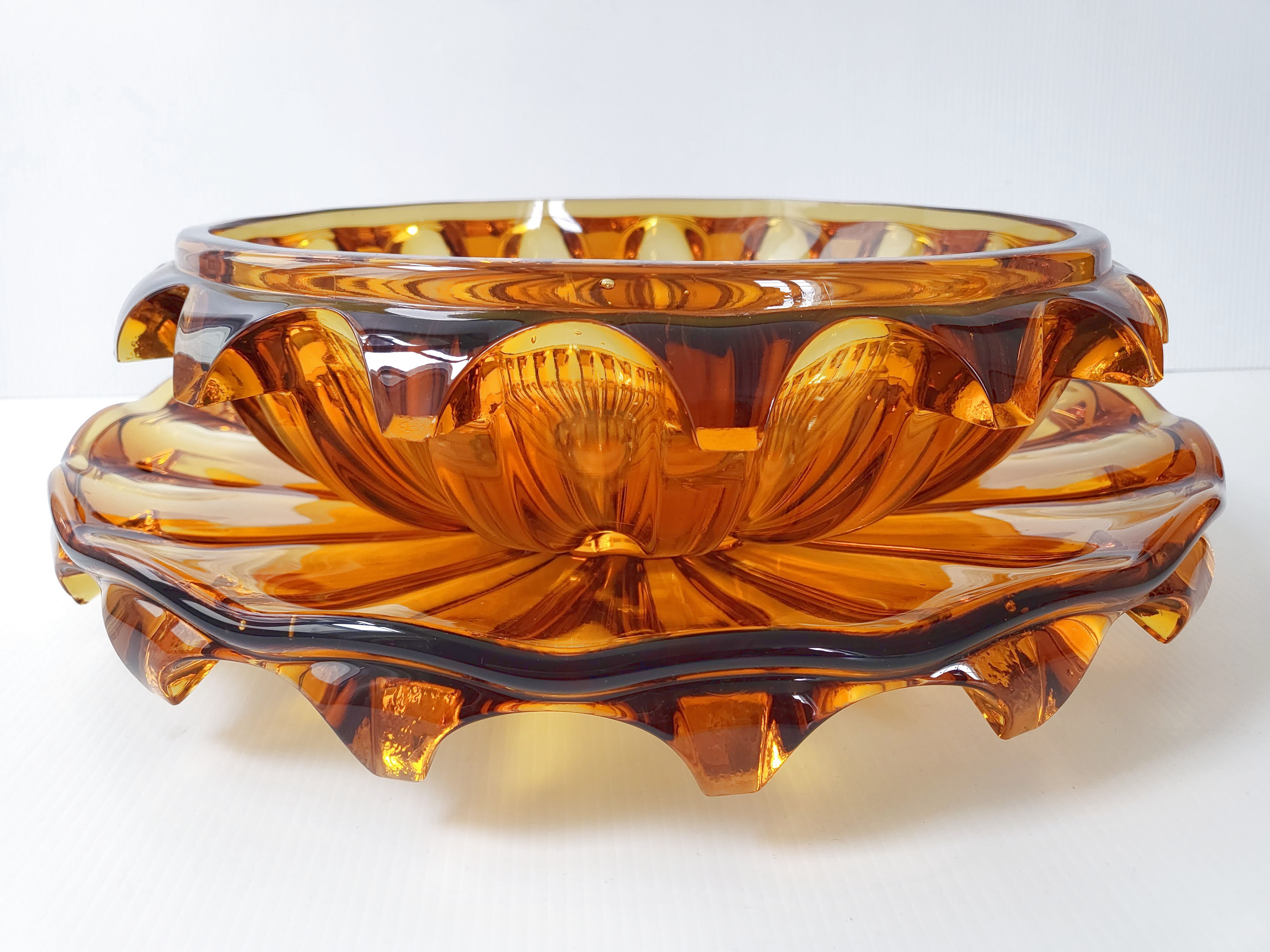 Set of 2 art deco crystal cups 1940