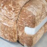 Chenille armchair with brushed aluminum profiles, 1970s