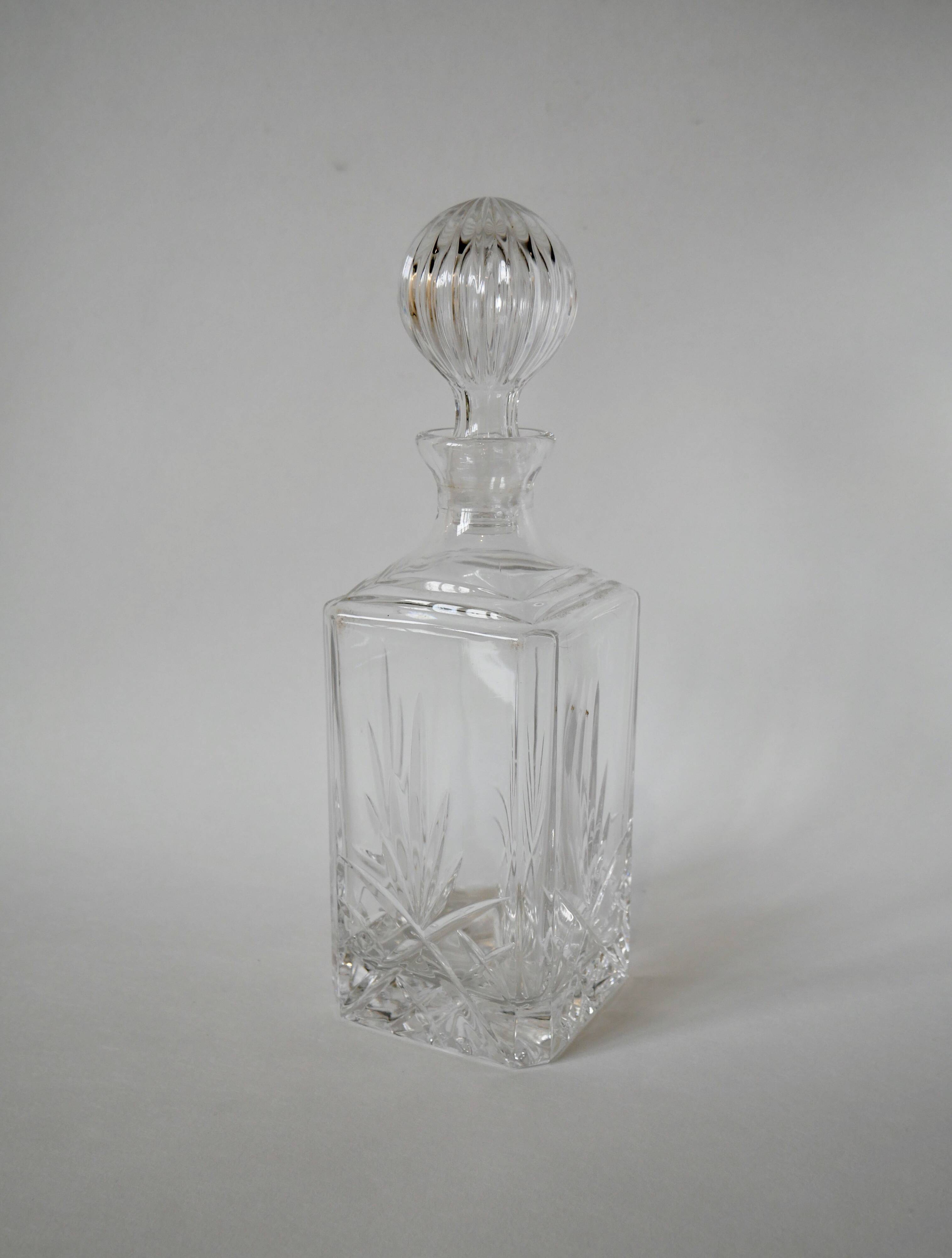 crystal whiskey decanter 1960 28 X 9.5 cm