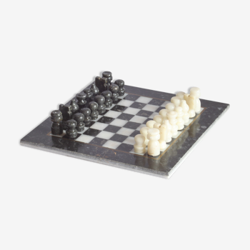 Marble and alabaster chess set, 1970s.