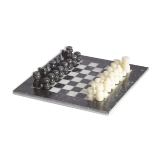 Marble and alabaster chess set, 1970s.