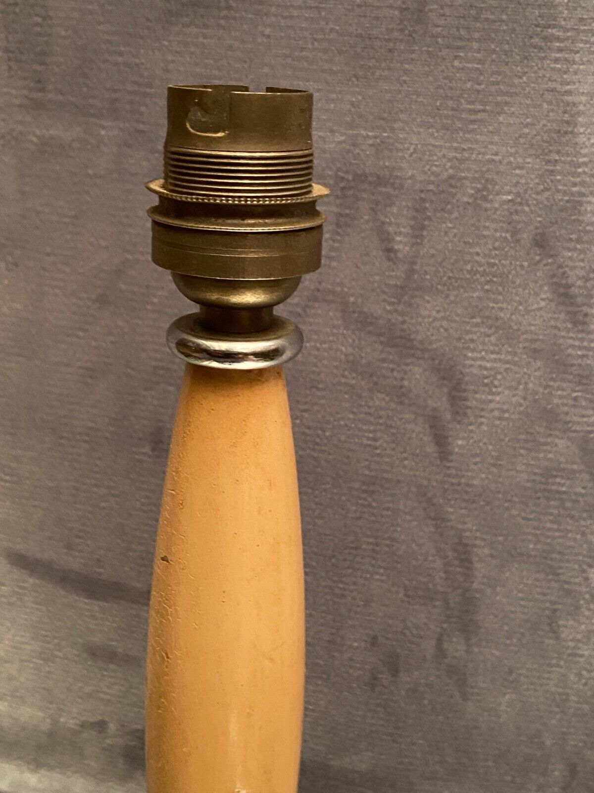 Wooden lamp foot on chromed metal frame design 1930-1950
