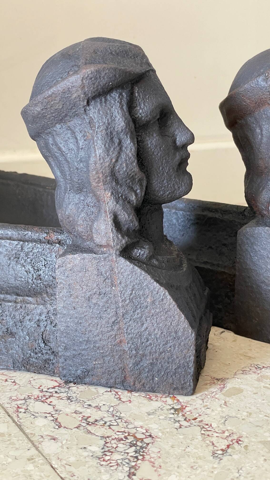 Chenets antique cast iron vintage