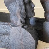 Chenets antique cast iron vintage