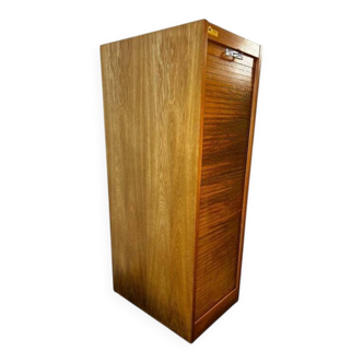 Vintage curtain wardrobe / archive cabinet with file supports