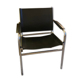 Tubular armchair and vintage skaï
