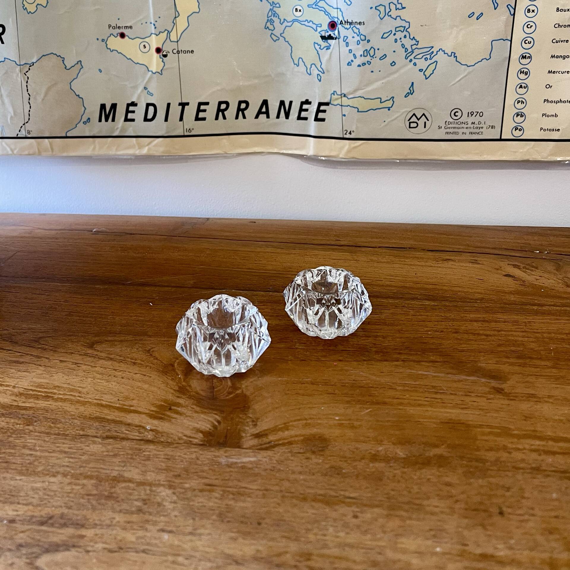 Pair of crystal salt shakers