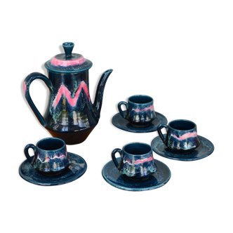 Vallauris blue and pink coffee service
