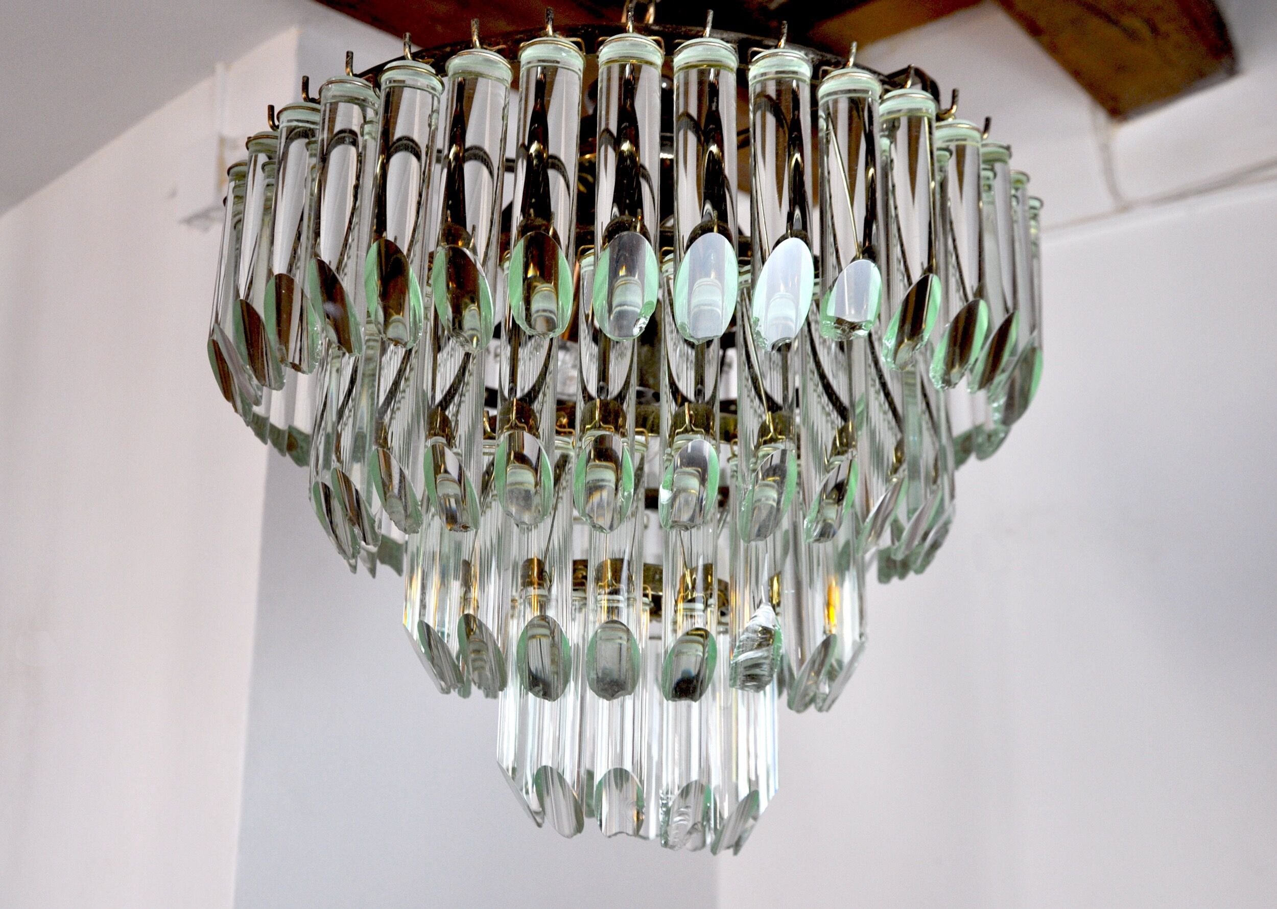 Venini chandelier, 4 levels, murano glass, Italy, 1970