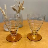 Lot de 2 verres vintage Art Déco