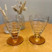 Set of 2 vintage Art Deco glasses