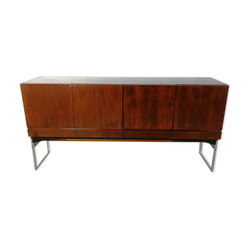 Enfilade en bois et chrome, années 1960
