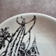 Flat plate Gien France vegetable garden decoration black and white courgettes