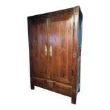French oak armoire, late 17th - early 18th century, Louis XIV provincial style with hand-carved rosettes