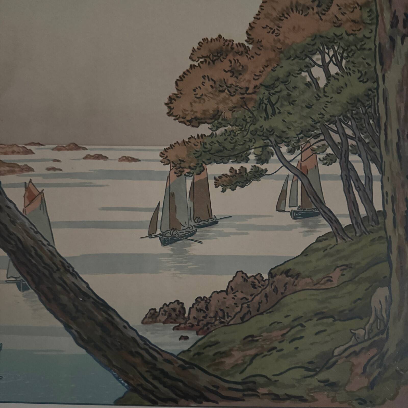 Lithograph by Henri Rivière Aspects of Nature - Summer Evening
