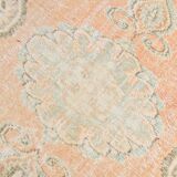 6x9 Peach Orange Antique Vintage Rug 175x293Cm SK 21471