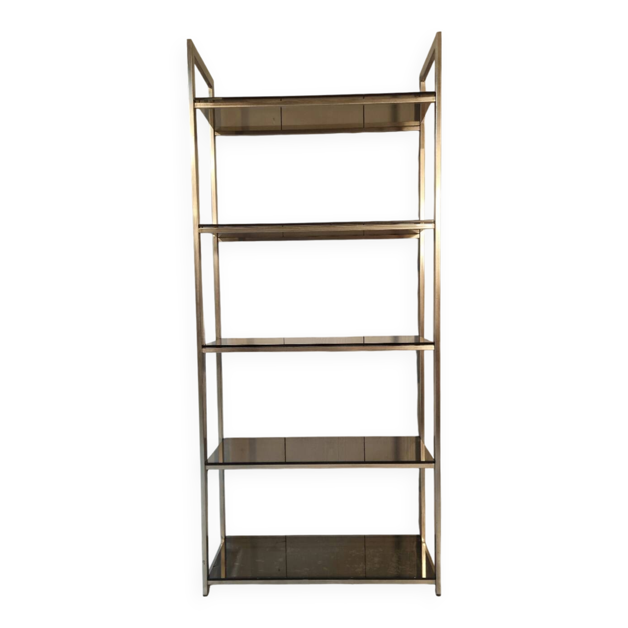 Stainless steel and smoked glass shelf