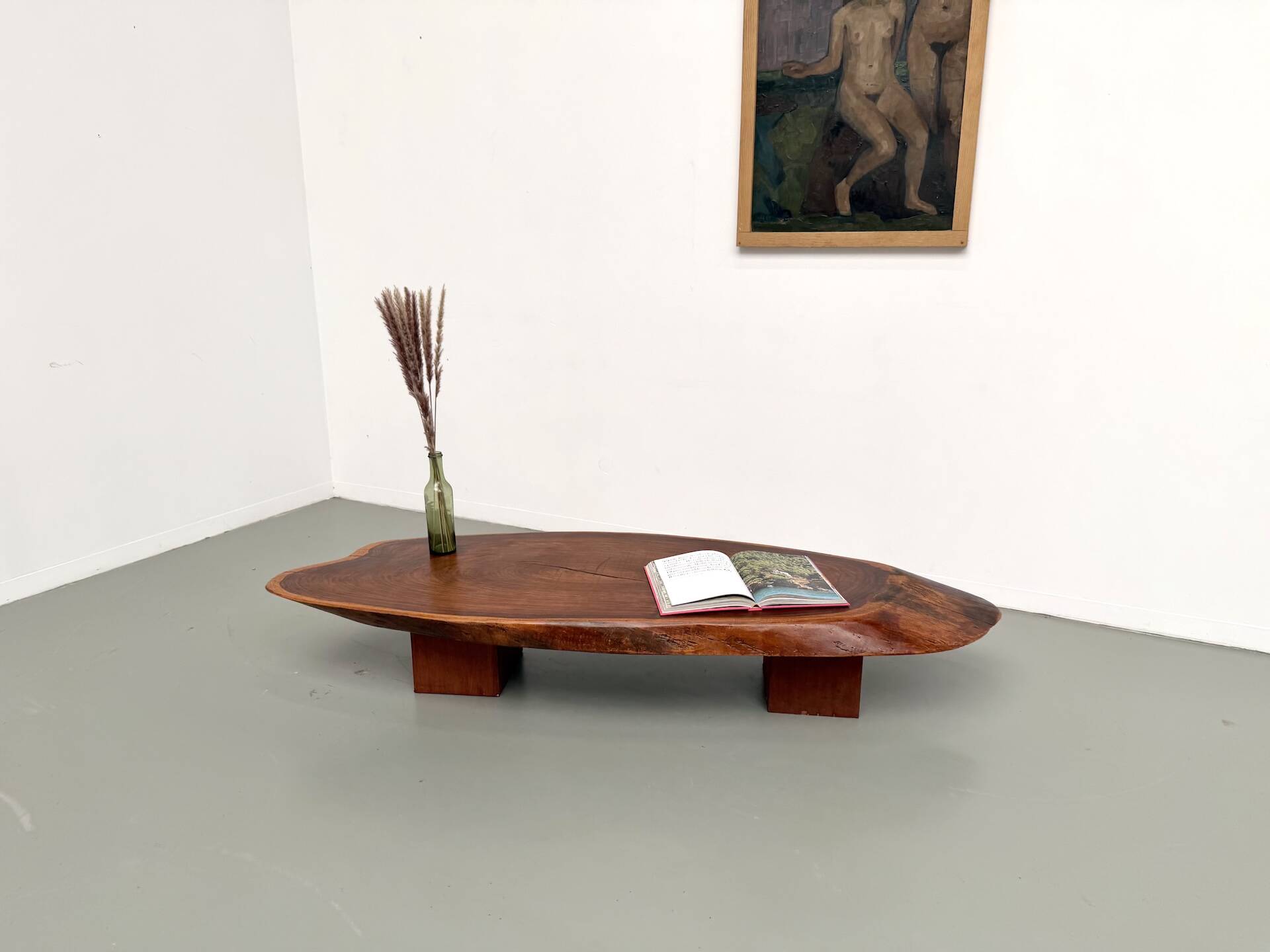 Organic Coffee Table "Slab" in Solid Exotic Wood