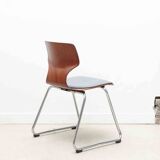 Flötotto chair with curved shell, oak and chrome