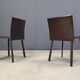 Vintage brown leather dining chairs, set of 6, 1980s