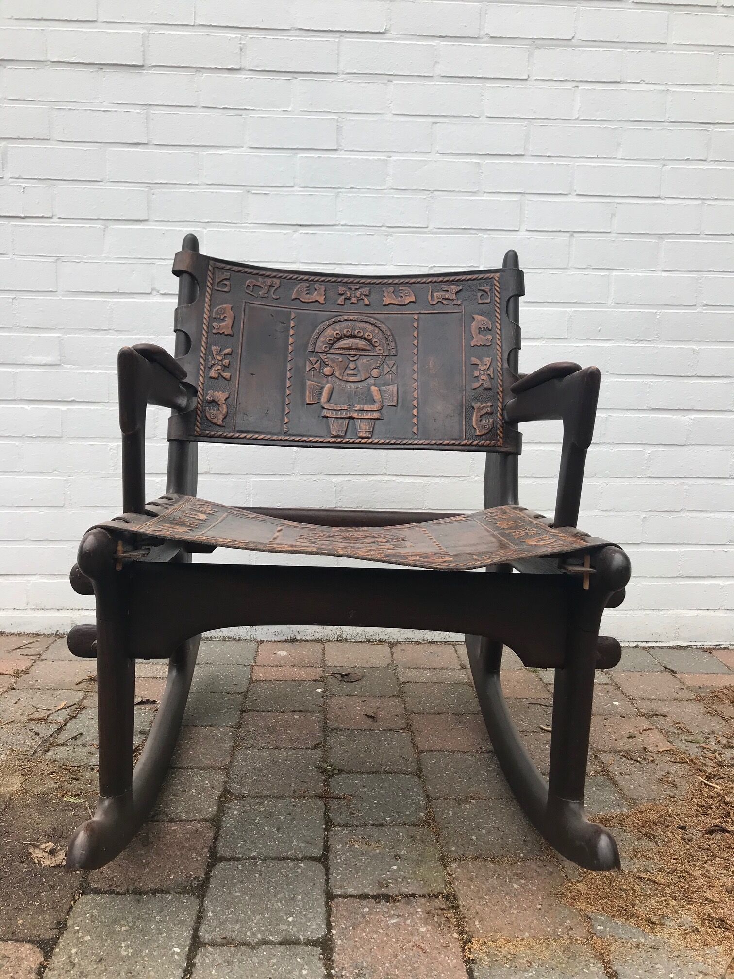Rocking chair by Angel Pazmino 1960 for Muebles de Estilo