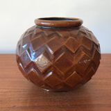 Vase Art Déco en fonte émaillée.