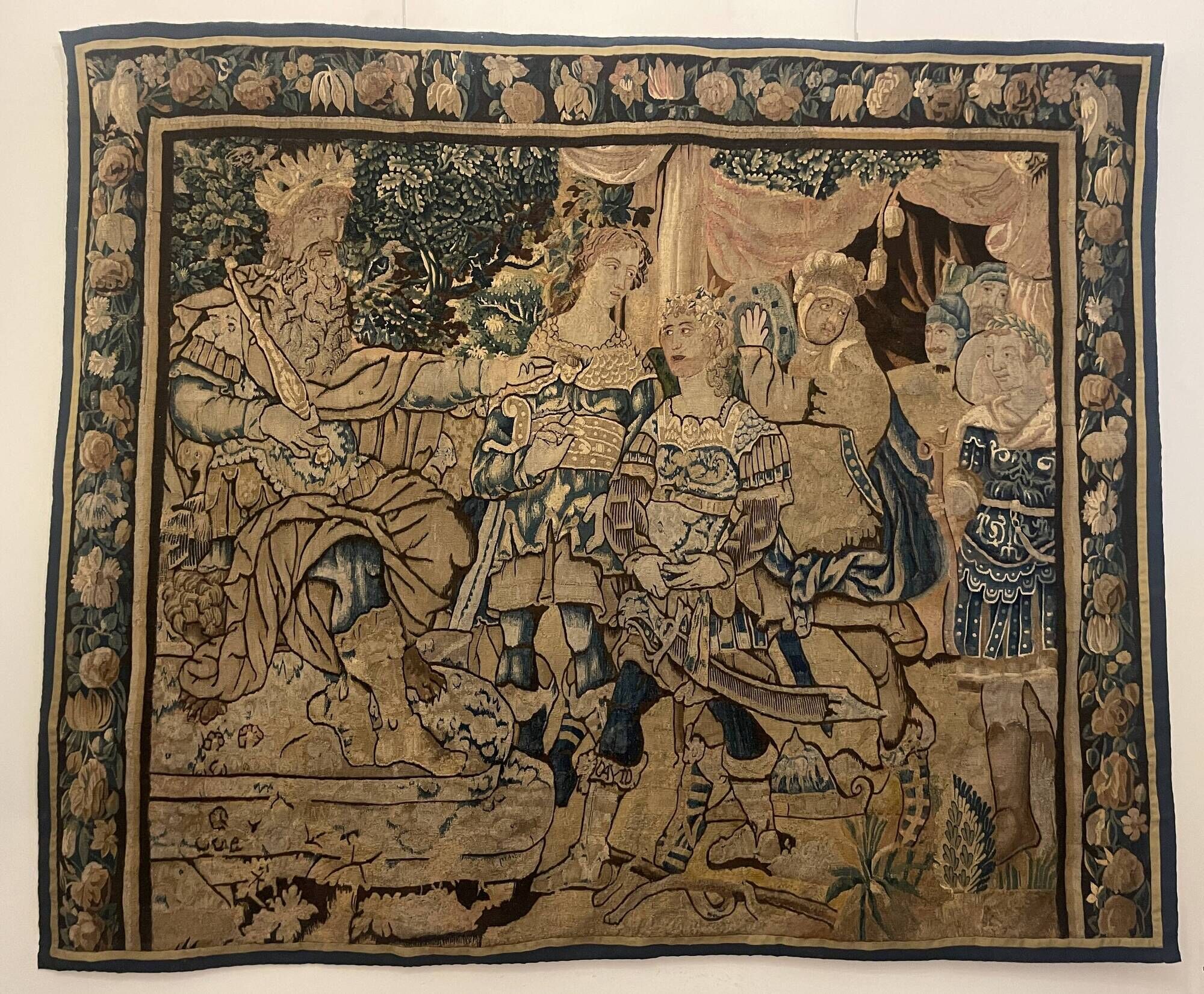 Flemish tapestry - 17th century depicting the meeting of David and the king.