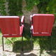 Chaises en skaï rouge années 60