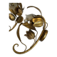 Pair of golden flower wall lights - 20th century
