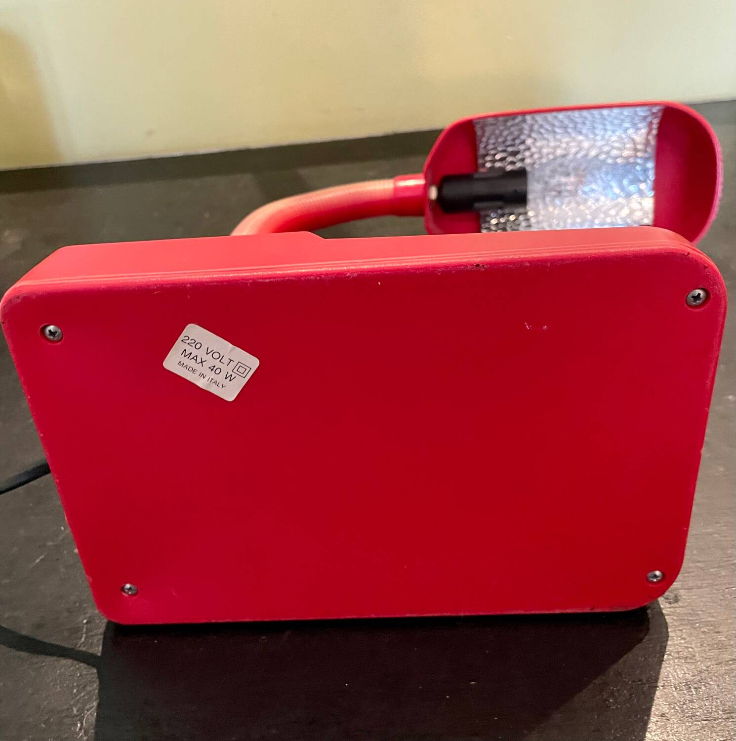 Vintage red articulated desk lamp