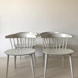Ensemble de 4 chaises blanche "J104" par Jørgen Bækmark pour FDB Møbler 1960s