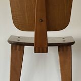 3 wooden chairs designed by André Sornay, 1960