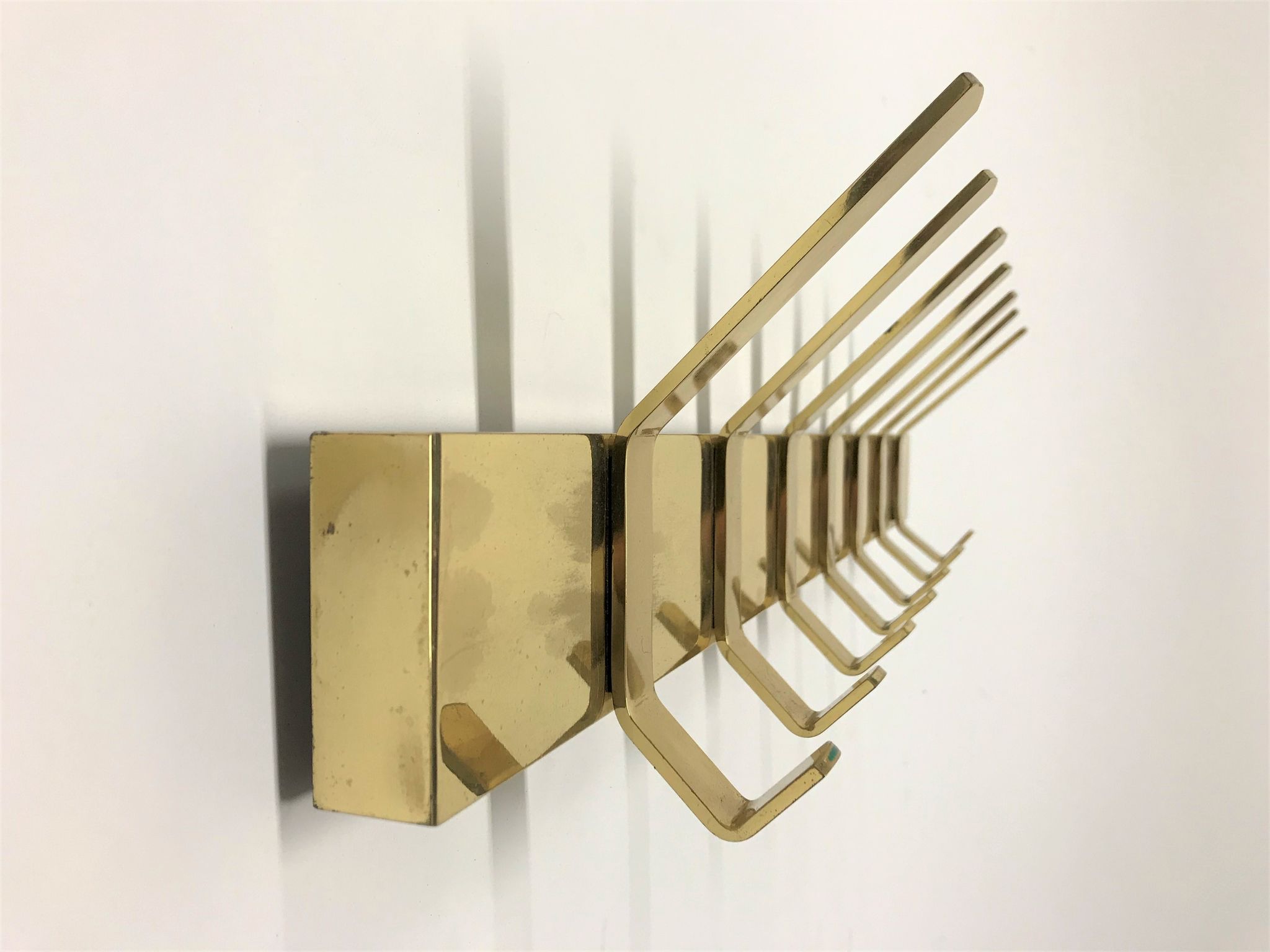 Vintage brass coat rack, 1970