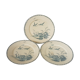 3 flat plates made of Badonviller earthenware model Nenuphar, iron earth