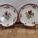 2 old flat plates in GIEN earthenware model "Lorraine"