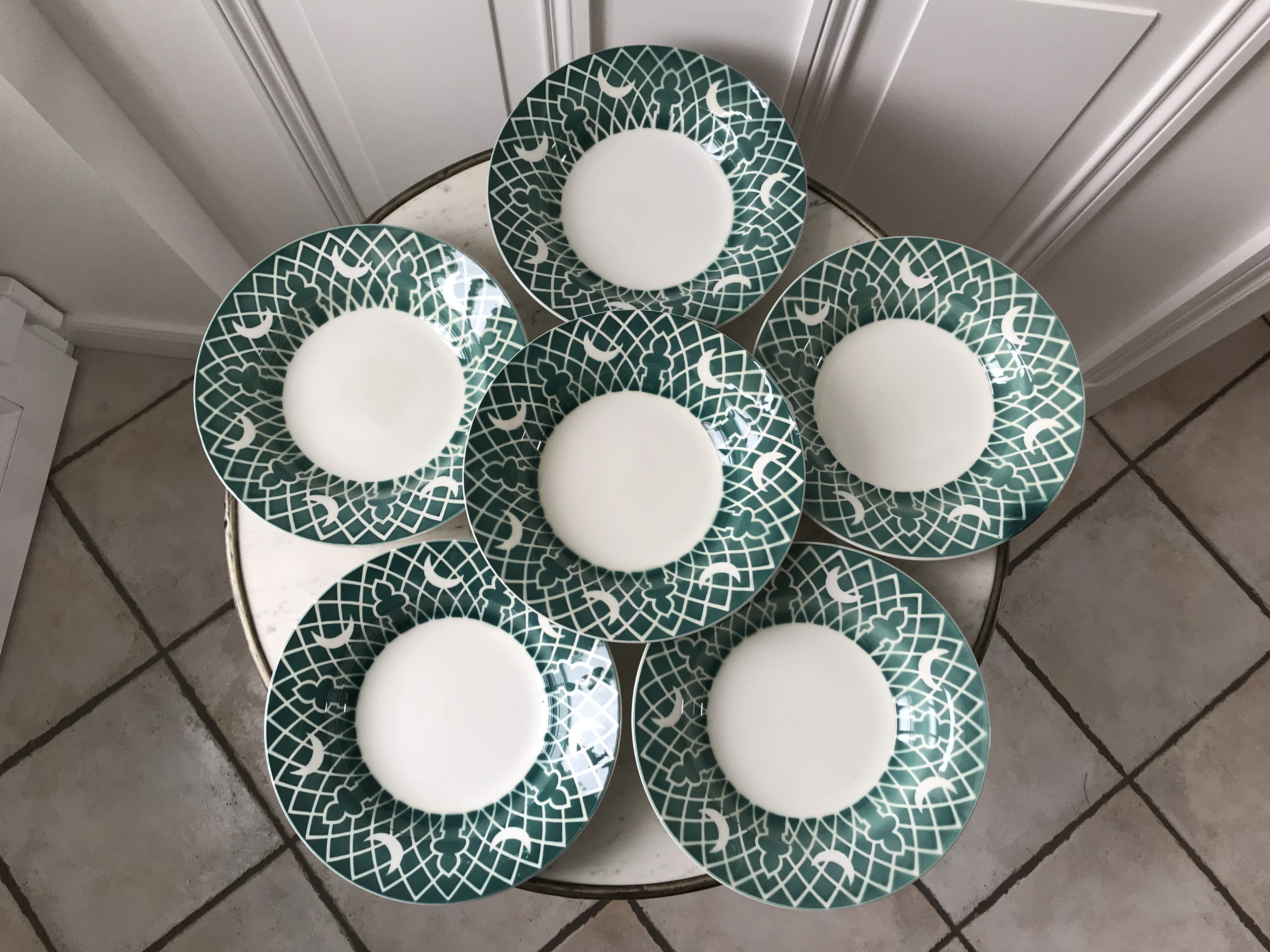 Lot of 6 hollow plates digoin sarreguemines model "leïla" years 30-40