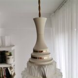 Small mid century clear glass hanging lamp