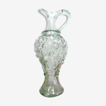 Glass pitcher, grape cluster wine carafe