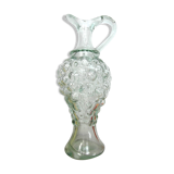 Glass pitcher, grape cluster wine carafe