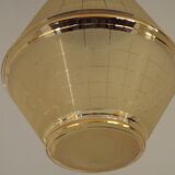 Art Deco ceiling light in yellow and gold glass and brass, France