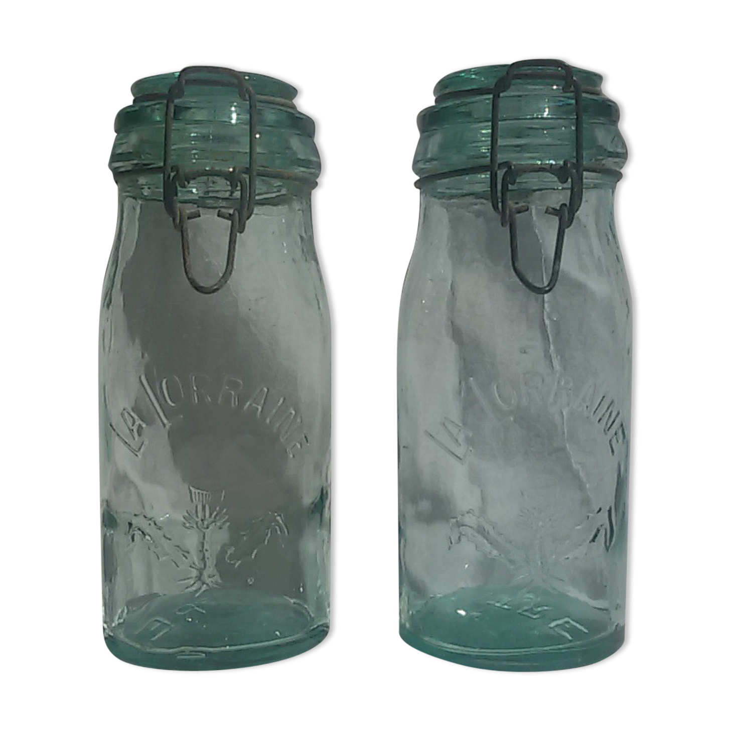 Two jars glass La Lorraine