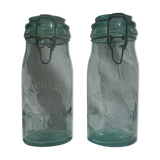 Two jars glass La Lorraine