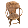Children's armchair in woven chestnut