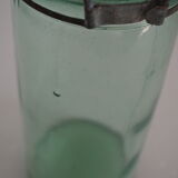 Green "ideale" glass canning jar