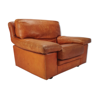 Bull Leather Lounge Chair by Roche Bobois, 1970s