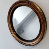Old wooden round mirror - 28cm