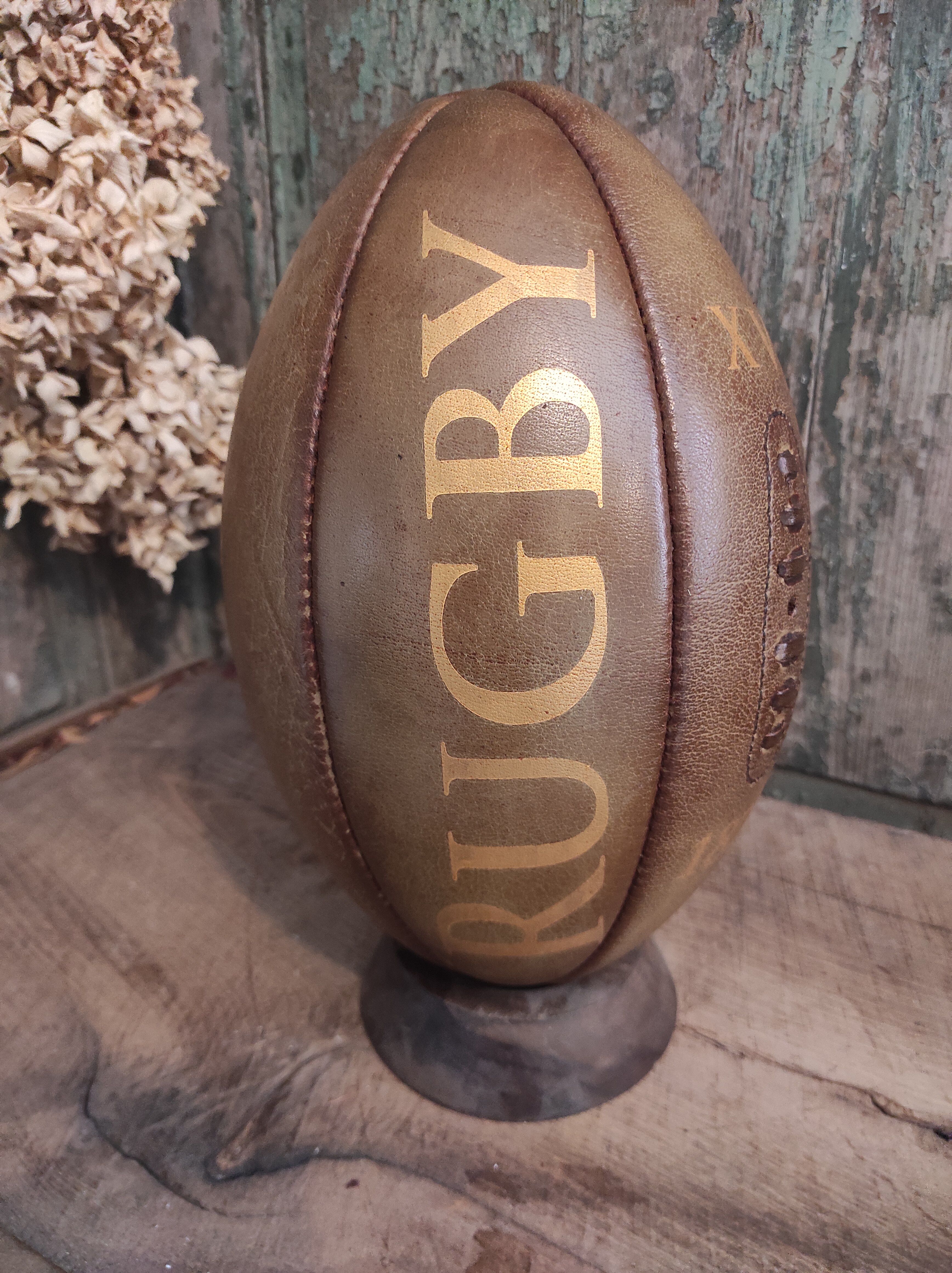 Vintage leather rugby ball